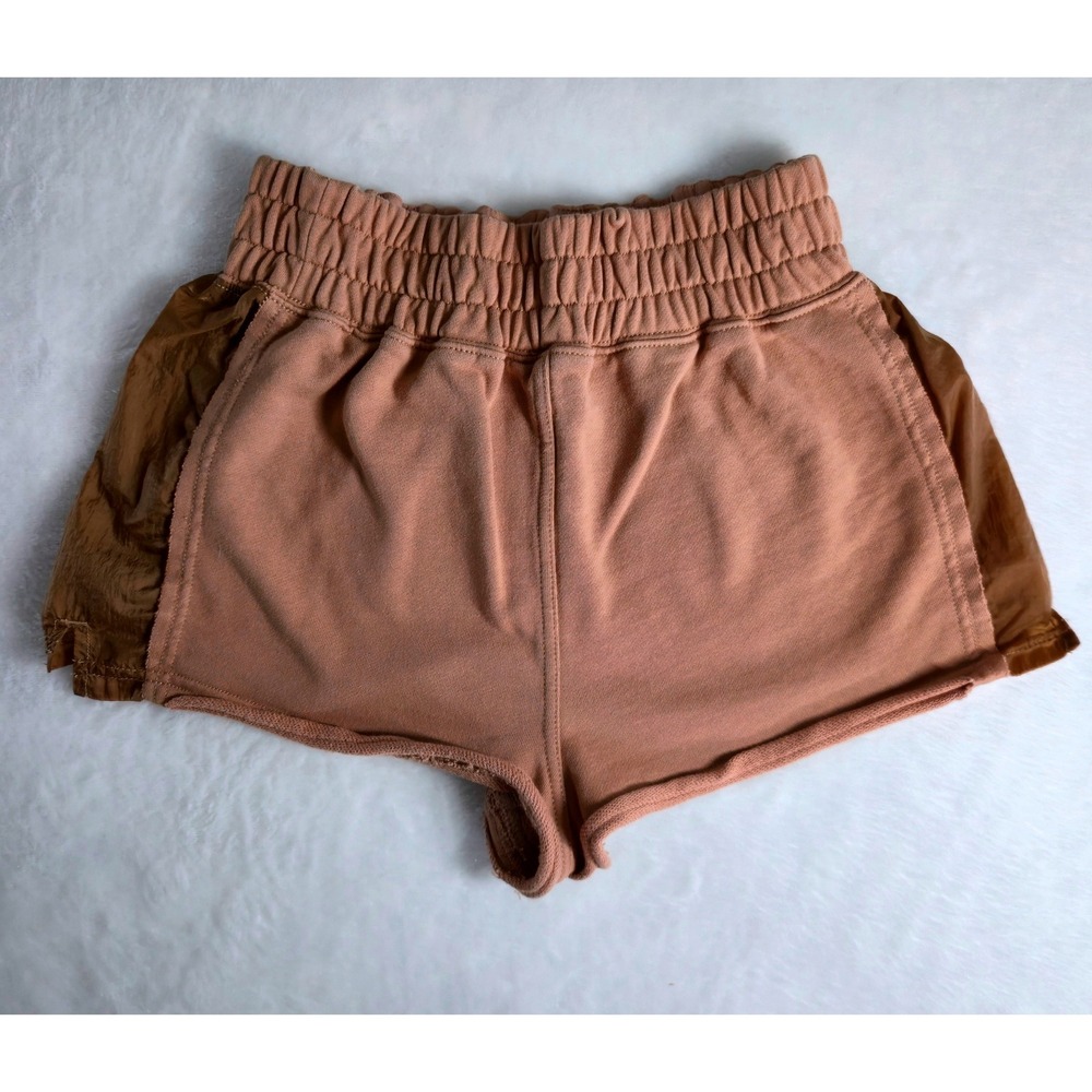 Free People Movement Hot Shot Mixed Media Shorts Clay Pink Women Small